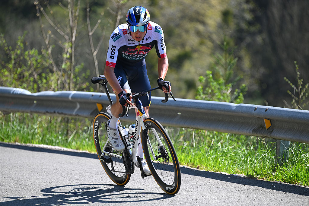 BELSAIN SPAIN APRIL 09 Florian Lipowitz of Germany and Team Red Bull BORA hansgrohe attacks during the 64th Itzulia Basque Country 2025 Stage 3 a 1566km stage from Zarautz to Beasain UCIWT on April 09 2025 in Beasain Spain Photo by Tim de WaeleGetty Images