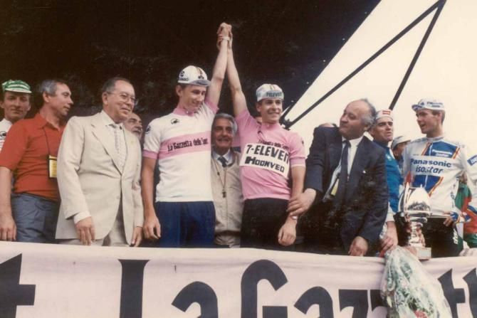 Andy Hampsten is hailed as the winner of the 1988 Giro d'Italia