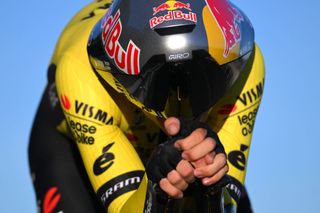 Wout van Aert of Visma-Lease a Bike, shown here at the Vuelta a España, will be the second to last rider on the ITT course Saturday on stage 2 for the Giro d'Italia