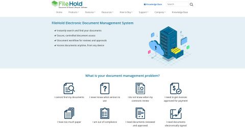 Website screenshot for FileHold