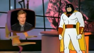 Space Ghost talking to Conan O'Brien