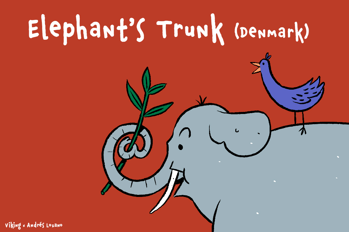 A similarity with a twisty elephant's trunk was noticed by the people of Denmark