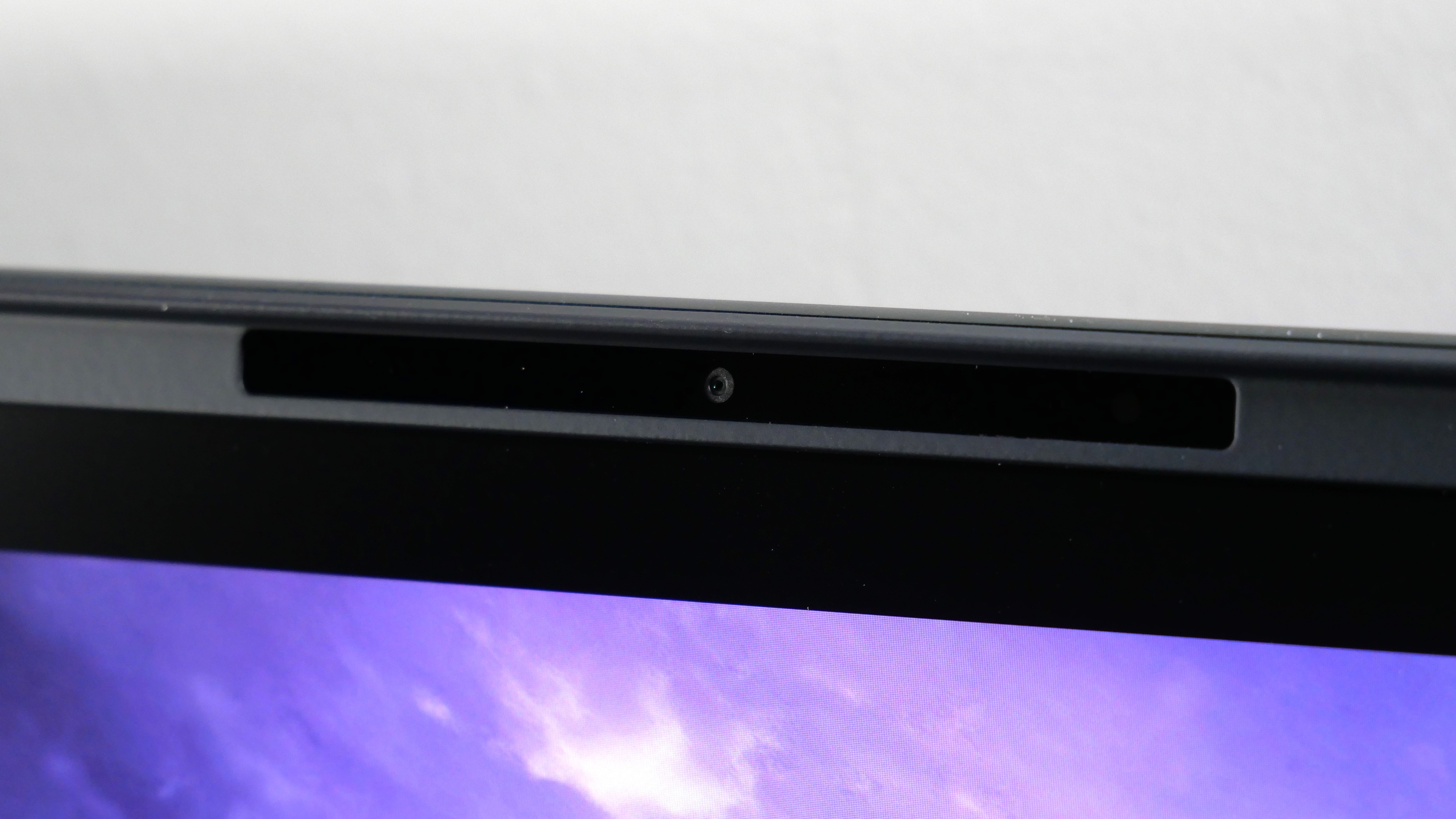 Alienware 16 Area-51 (RTX 5080) open against a white wall, highlighting the webcam.