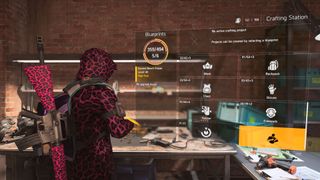 The new arm patches section at the crafting table in The Division 2
