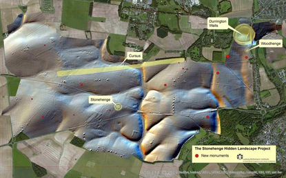 An image showing the buried stones near Stonehenge.