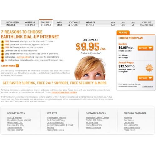 EarthLink image: As one of the older dial-up companies, EarthLink still has plenty of access numbers.