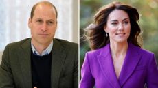 A composite of Prince William visiting Depaul, a youth homelessness charity in 2023 and the Princess of Wales arriving at the Shaping Us National Symposium in 2023