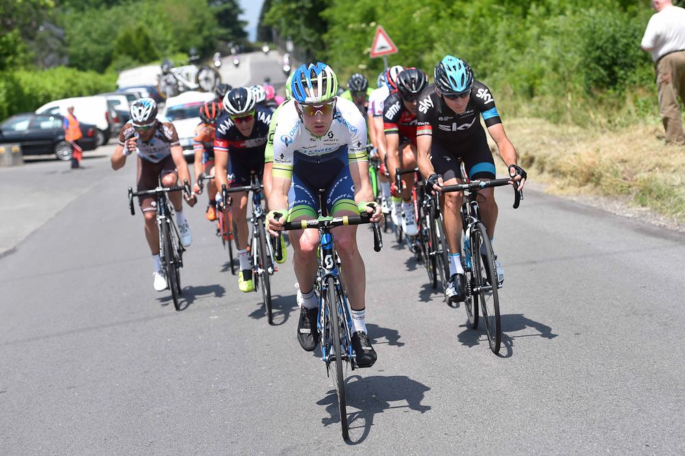 The breakaway rides during stage 18 pf the Giro d'Italia