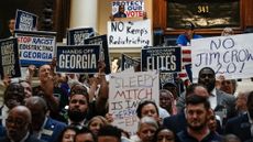 Protesters in Georgia oppose Republican redistricting session
