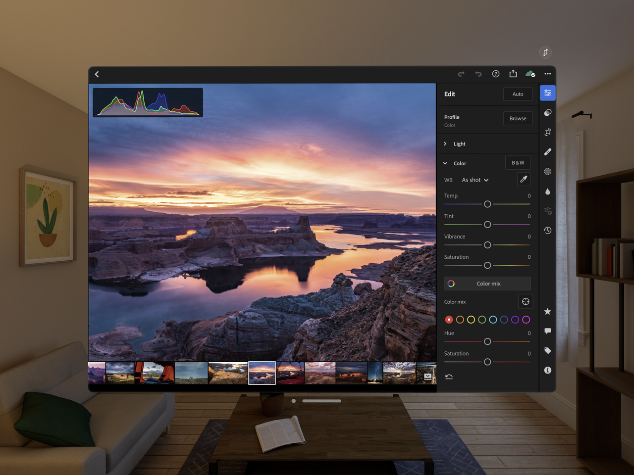 Images showing Adobe Firefly being used on Apple Vision Pro