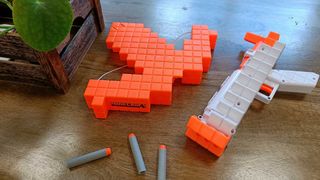 Nerf Minecraft Pillager's Crossbow, disassembled
