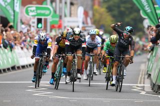 The final sprint on stage 2 of the Tour of Britain