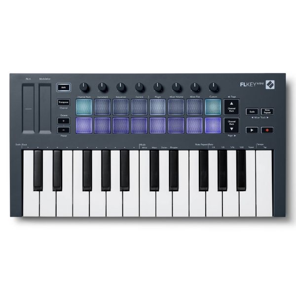A Novation FLkey Mini MIDI keyboard