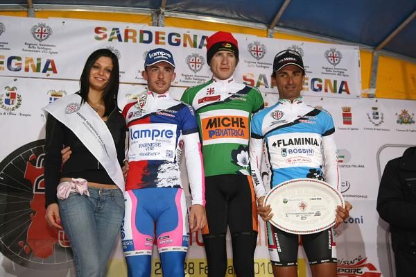 The stage 1 jersey wearers in Sardinia