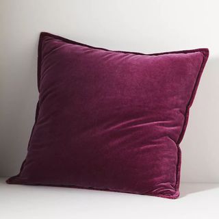 purple velvet square pillow