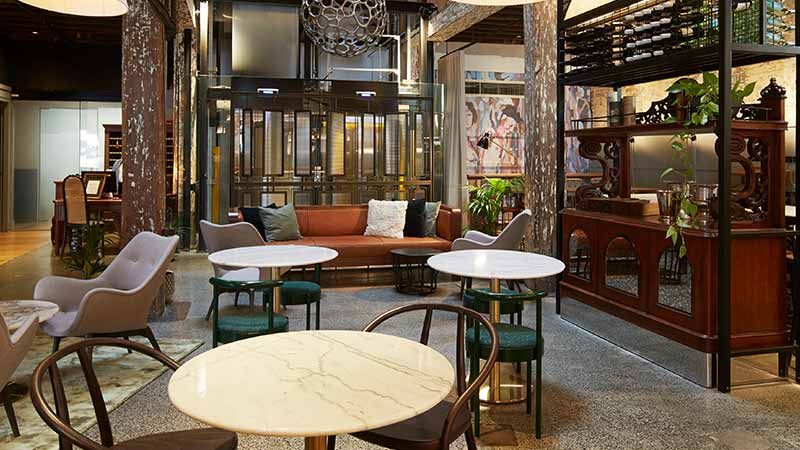 The lobby at The Woolstore 1888 in Sydney