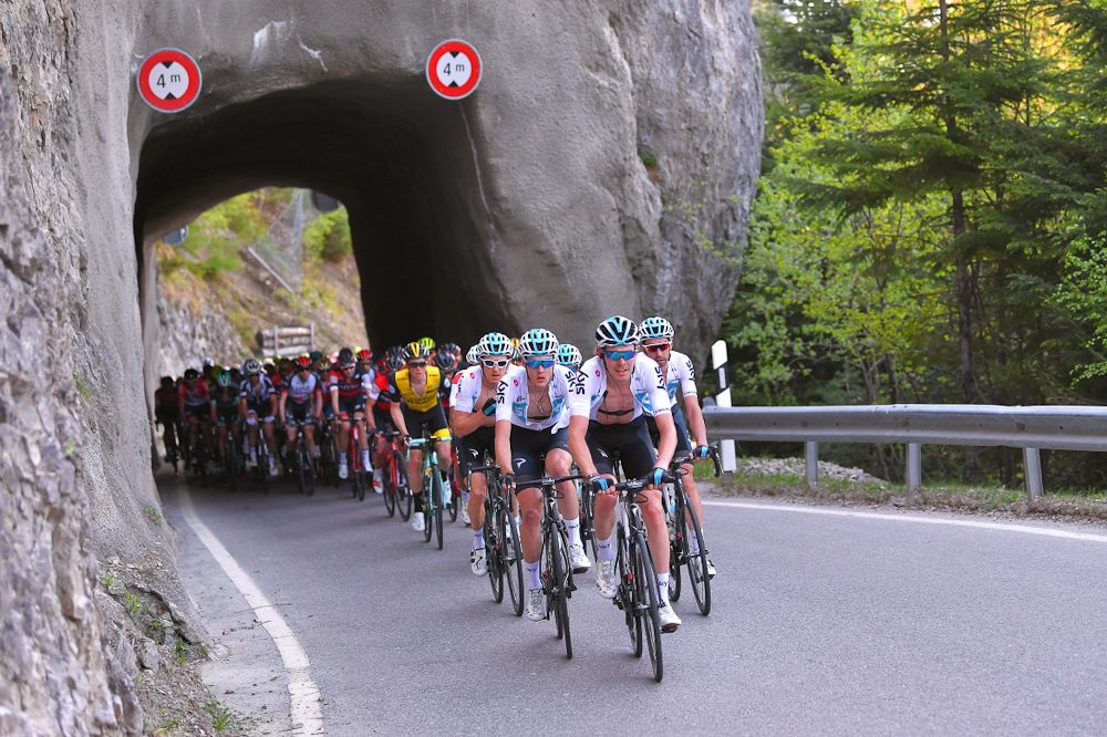 Team Sky on the front during stage 4 at Tour de Romandie