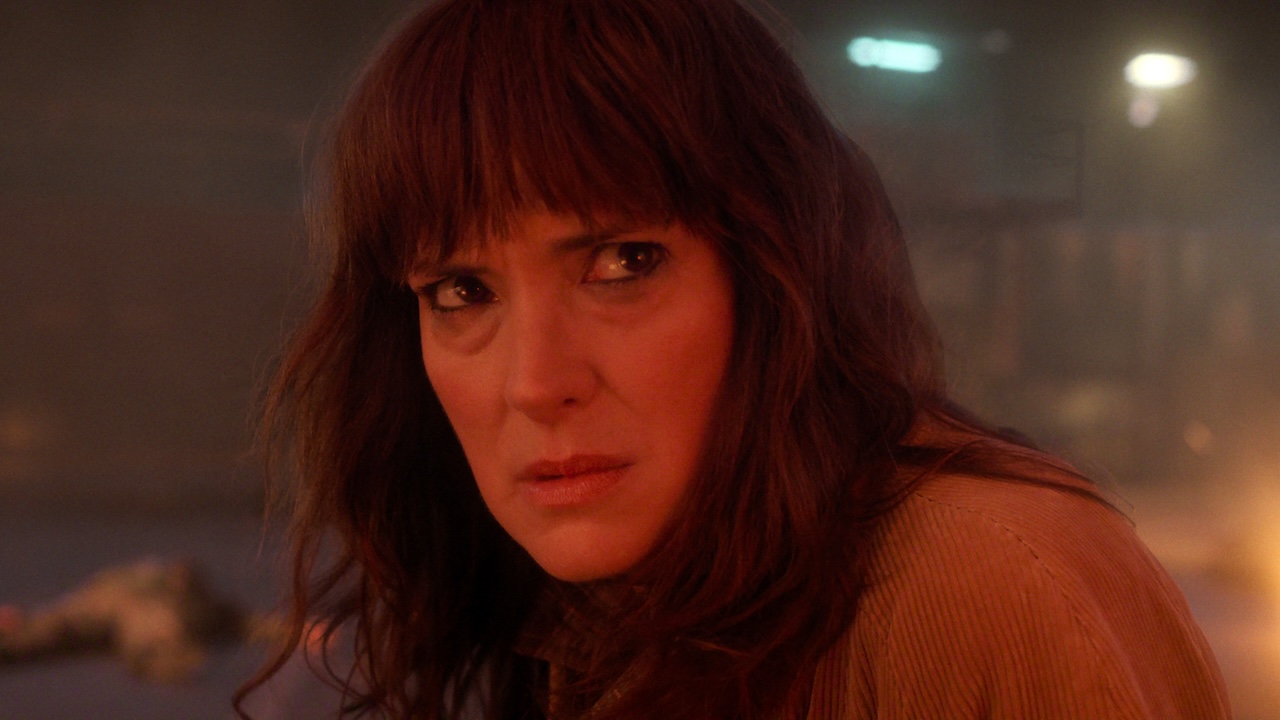 Close-up on Joyce sneering in Stranger Things Season 5