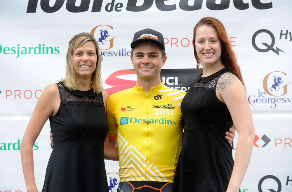 Alexander Cowan in yellow at Tour de Beauce