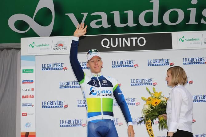 Cameron Meyer (Orica-GreenEdge) on the podium