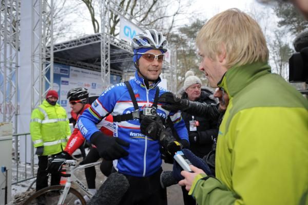 Tom Boonen is interviewed in Mol