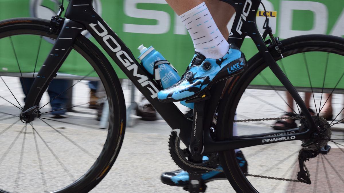 Christian Knees wears custom painted Lake CX 402 shoes