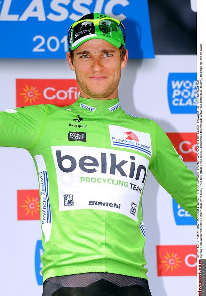 Theo Bos (Belkin) in the green jersey at the World Ports Classic
