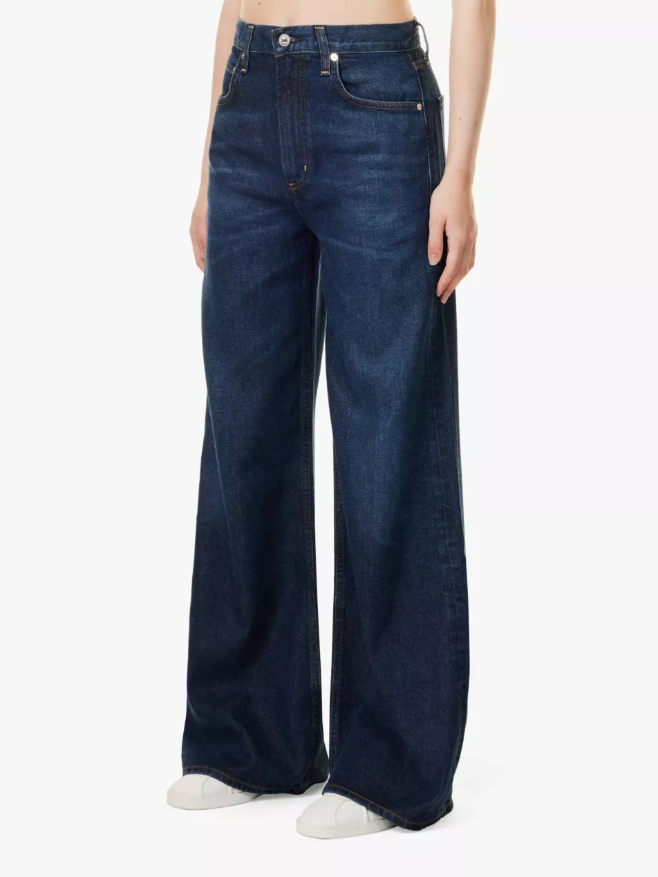 Paloma Baggy Brand-Patch Wide-Leg High-Rise Woven-Blend Jeans - 23