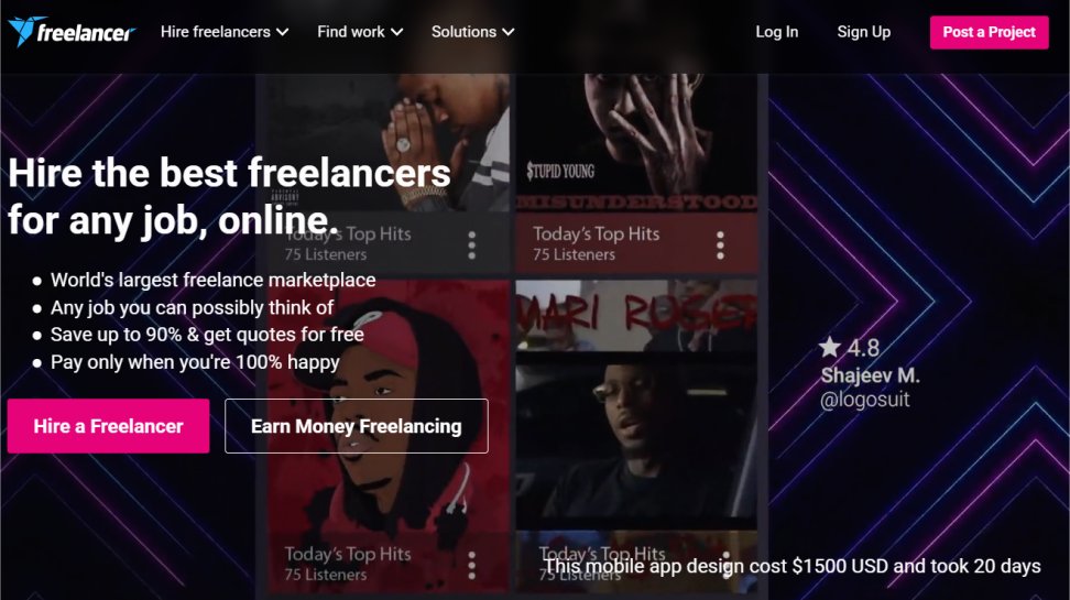 Freelancer website screenshot (June 2025).