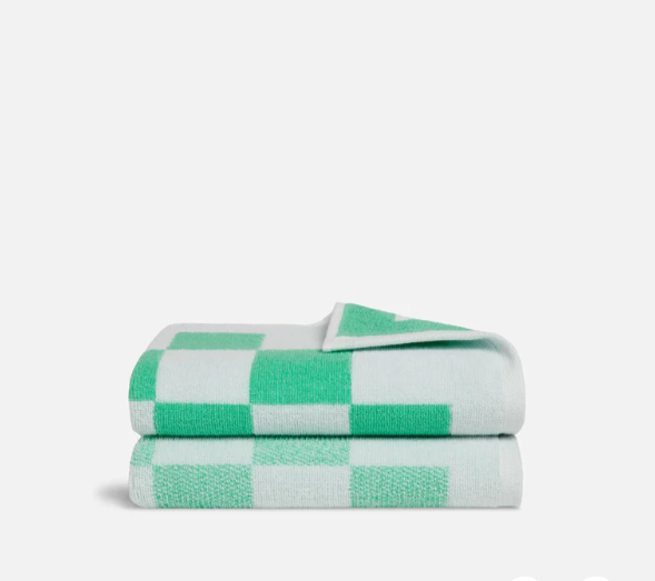 Green checkered towels