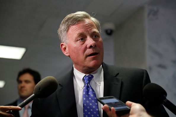 North Carolina Sen. Richard Burr speaks with reporters.