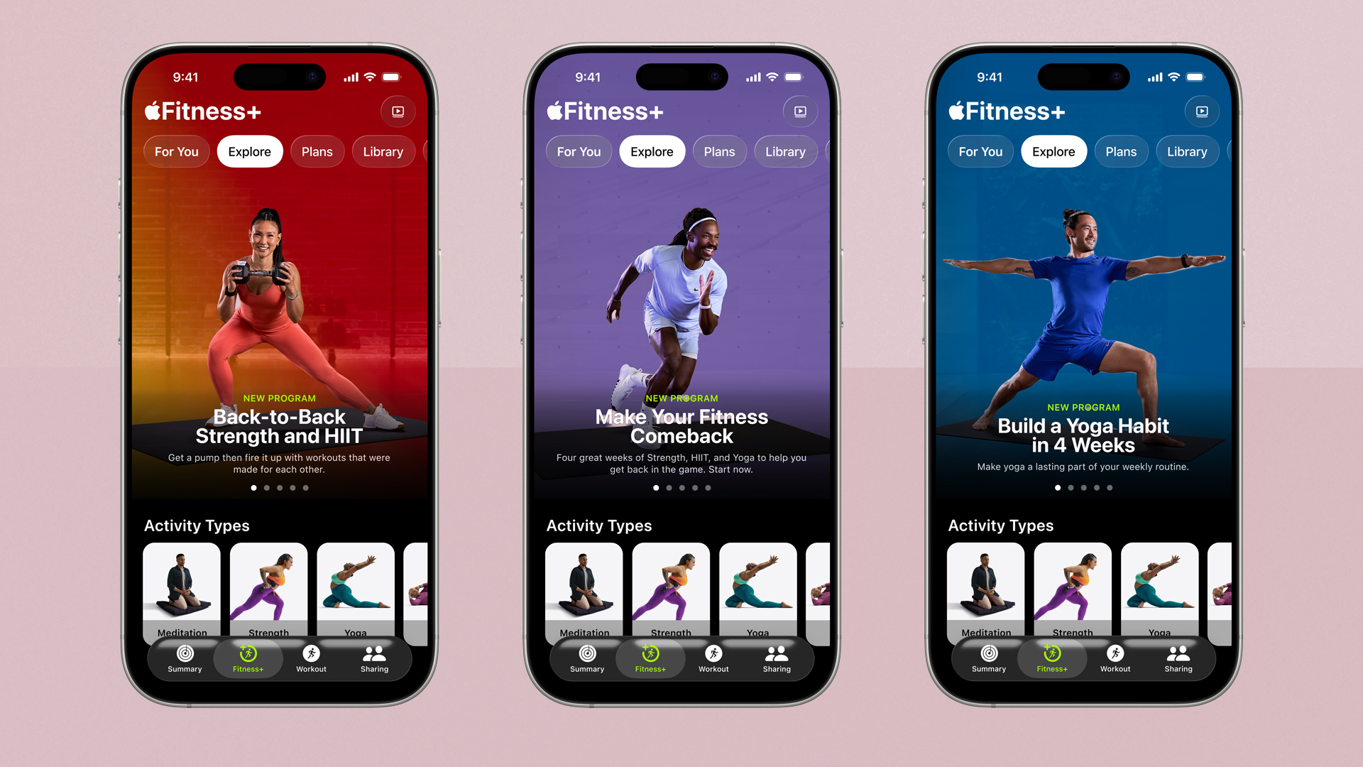 Apple Fitness+ 2026 offerings screenshots 