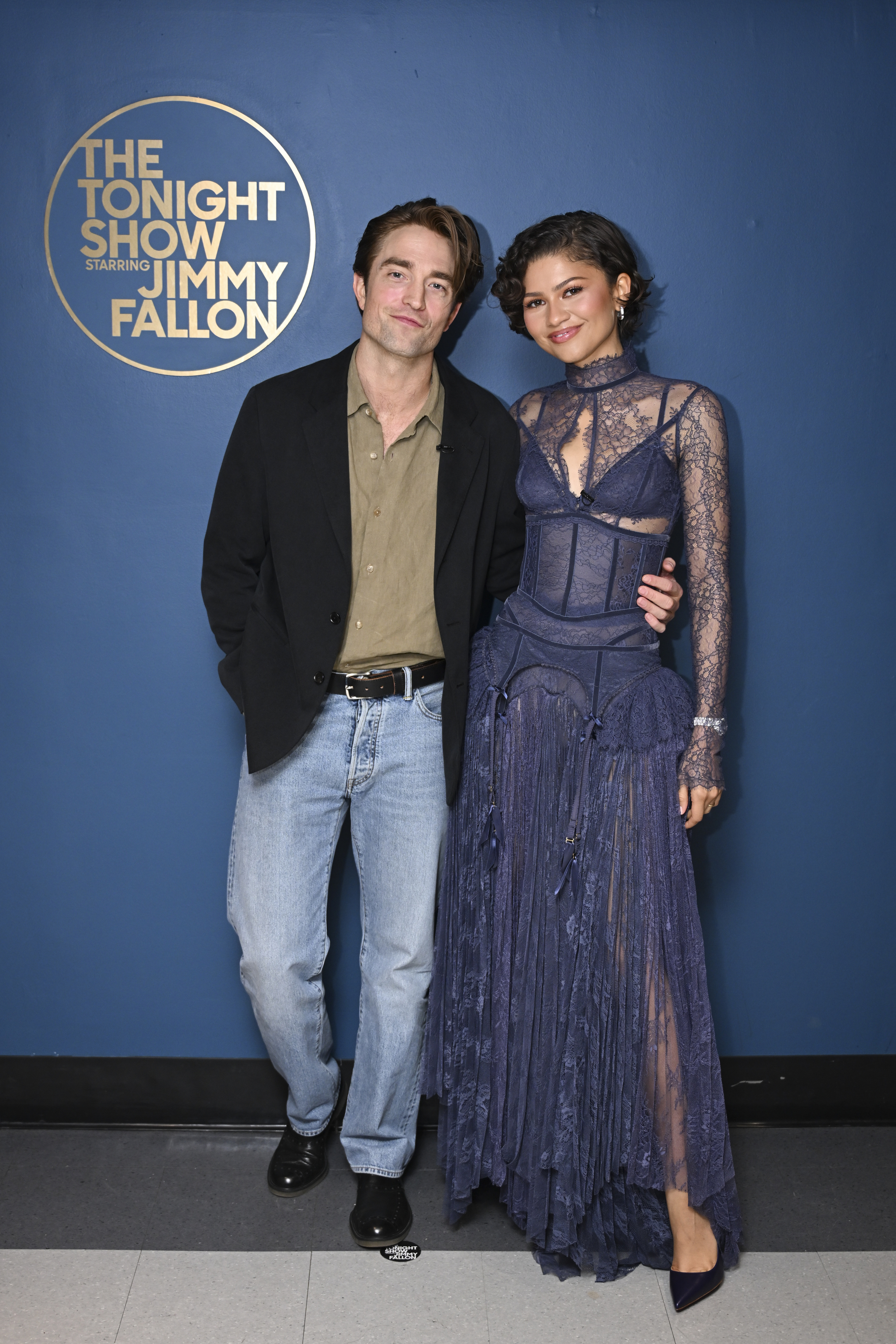 Zendaya went on 'The Tonight Show Starring Jimmy Fallon' in a lacy, lingerie-inspired &amp;quot;something blue&amp;quot; dress