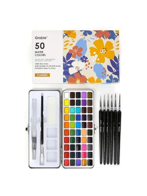 50 Colors Watercolor Paint Set