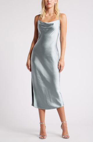 Cowl Neck Satin Slipdress