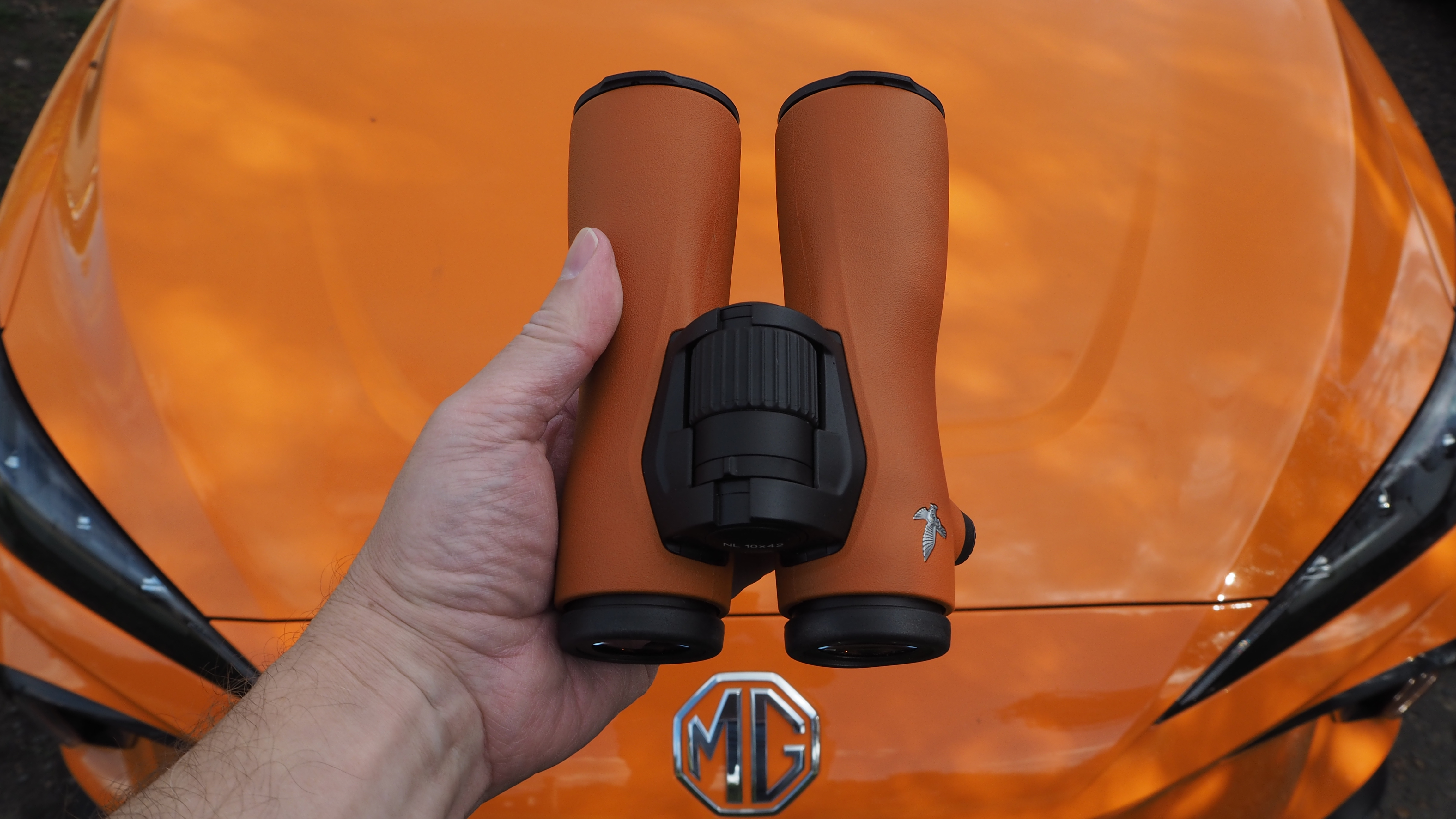 Firing on all cylinders with their tactile rubberized surface and contoured lens barrels, these beautifully designed binoculars would be right at home in the glovebox of an expensive sports car
