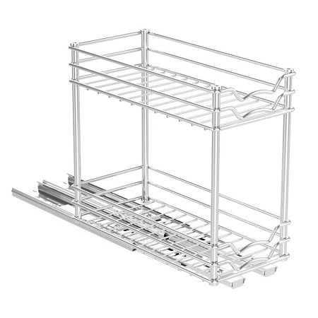Mudeela 1 Pack Pull Out Spice Rack Organizer for Kitchen Cabinet, Heavy Duty Sliding Out Shelving, Seasoning Organizer