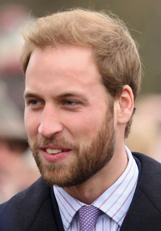 Prince William sports a rare beard to attend the Christmas Day Church Service at St Mary's in Sandringham on December 25, 2008.