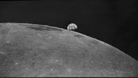 The Soviet Union's Zond 8 spacecraft, the last in a series of lunar spacecraft, captured this image of Earthrise on Oct. 24, 1970.