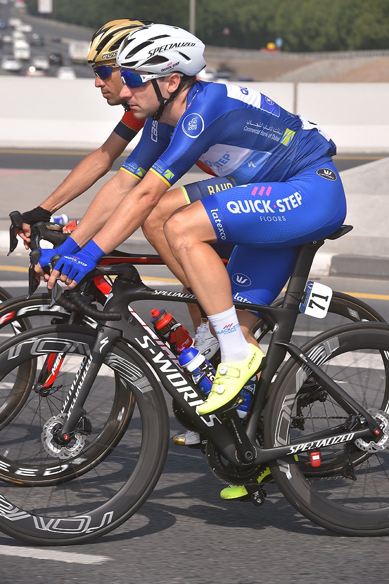 Elia Viviani (Quick-Step Floors) in the lead at the Dubai Tour.