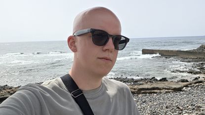 Hamish wearing Meta Ray-Ban Scriber Optics