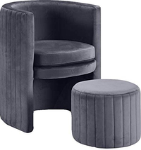 Contemporary Velvet Upholstered Accent Chair and Ottoman Set | $218.99 at Amazon