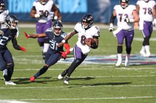 Lamar Jackson in 2021 AFC Wild Card game