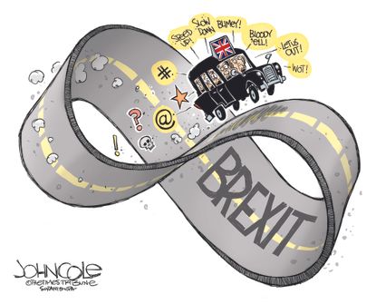 Political Cartoon World endless brexit loop