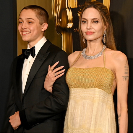 Knox Jolie-Pitt and Angelina Jolie attend the 2024 Governors Awards at Dolby Theatre on November 17, 2024 in Hollywood, California.