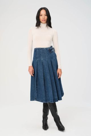 Warp + Weft, Las - pleated jean skirt 31