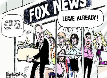 Political cartoon U.S. media Fox News Bill O'Reilly