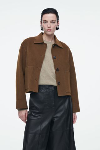 Boxy Double Faced Wool Jacket