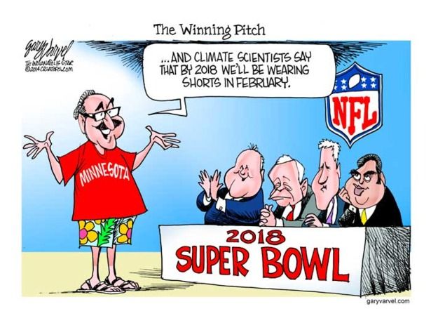 Editorial cartoon Minnesota super bowl