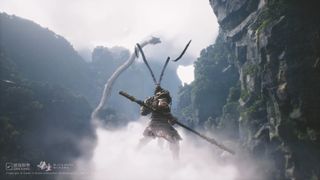 Black Myth Wukong screenshot of a dragon fighting the player.